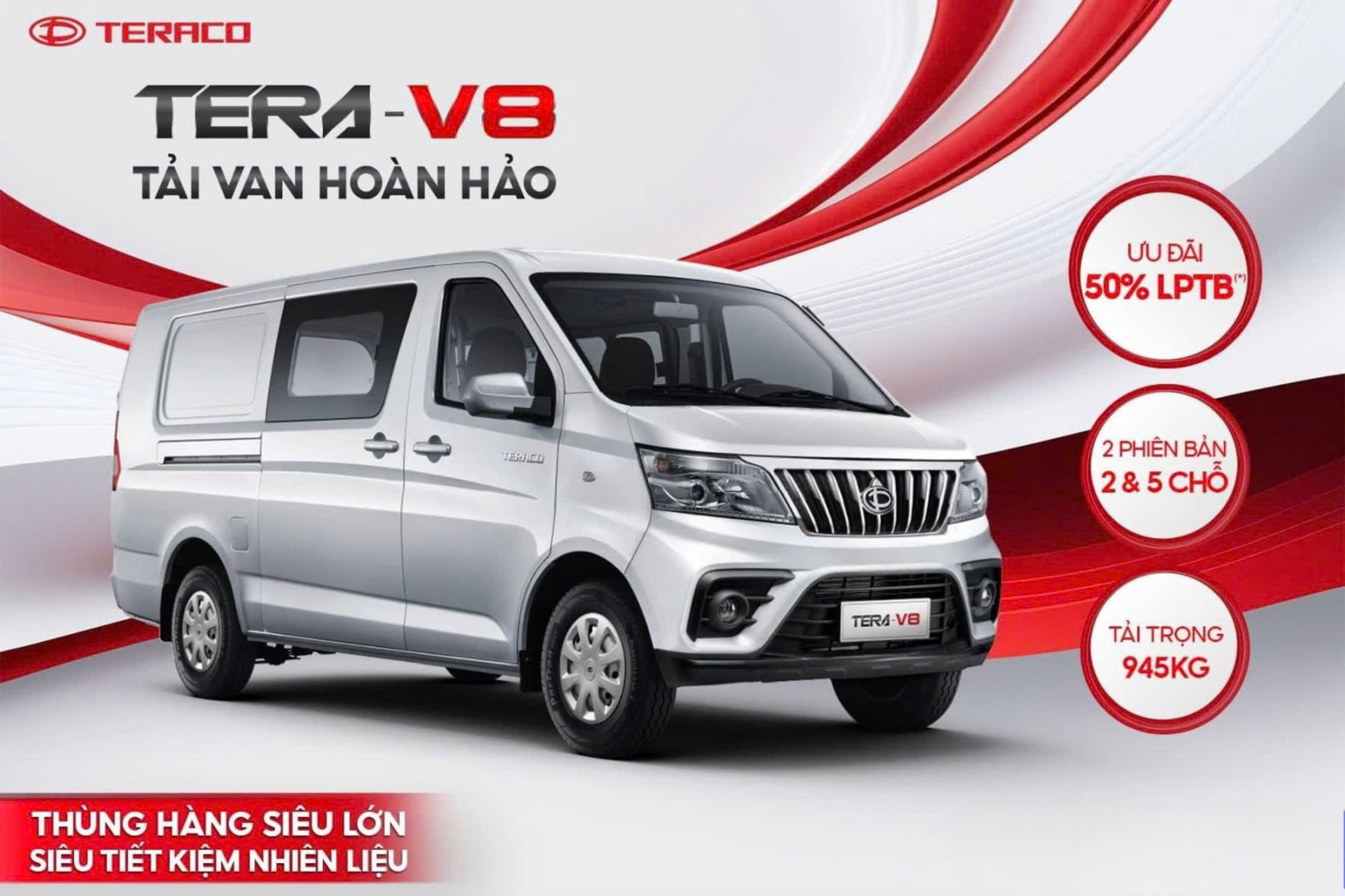 xe van 5 chỗ tera v8 800kg